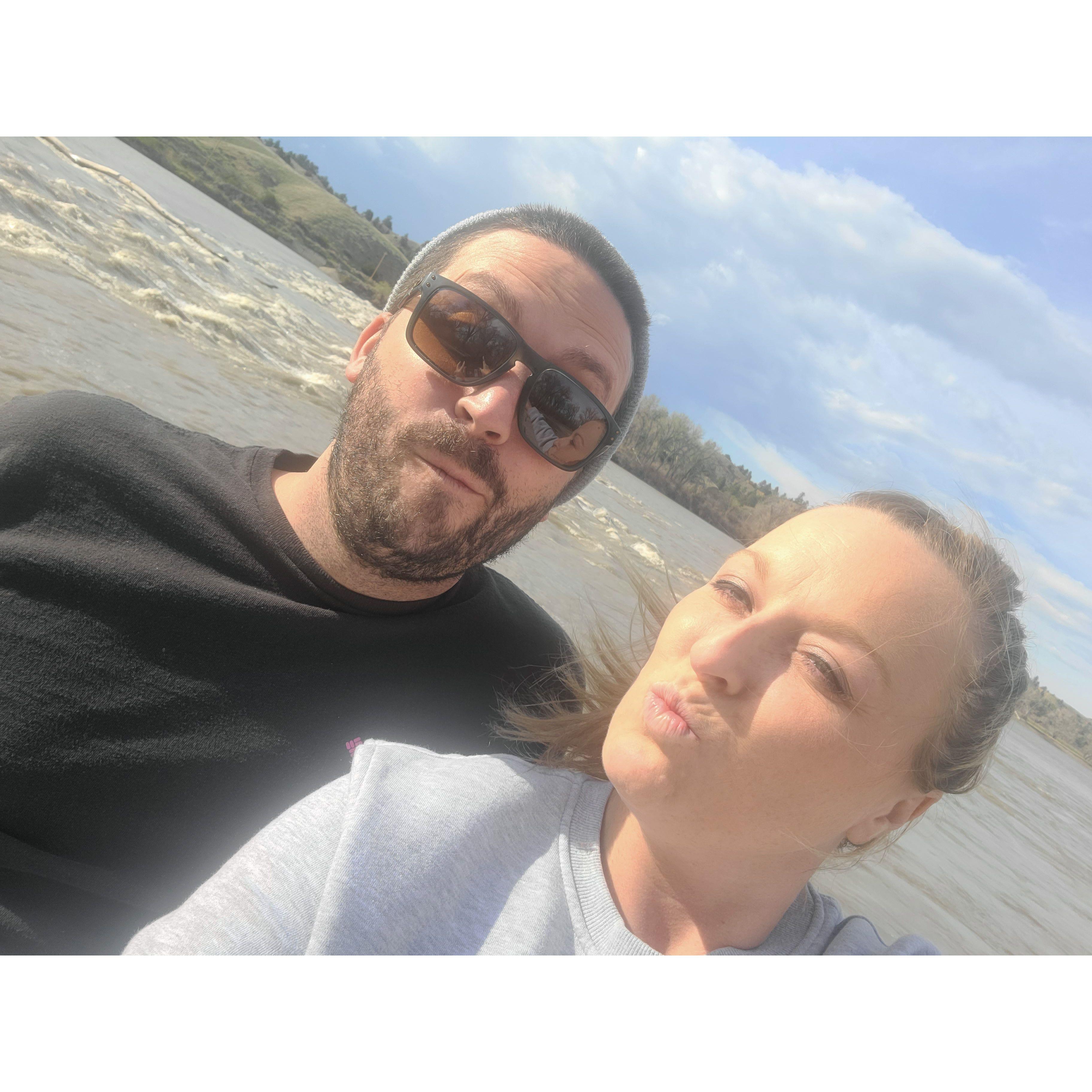 Being goofy in Forsyth by the river