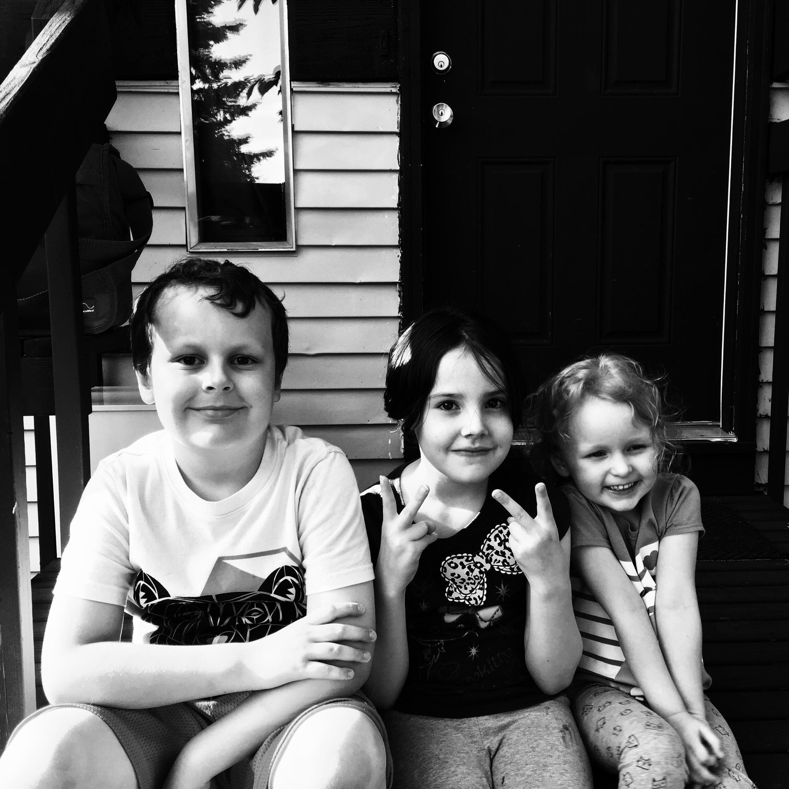 The bride and groom's three lovely children. From left, Mason, Sophia and Piper.