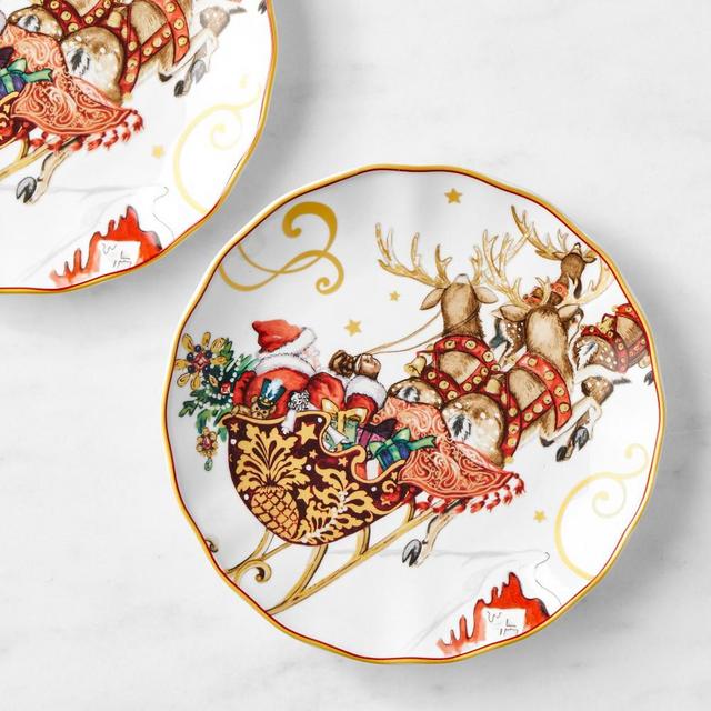'Twas The Night Before Christmas Salad Plates, Set of 4, Santa