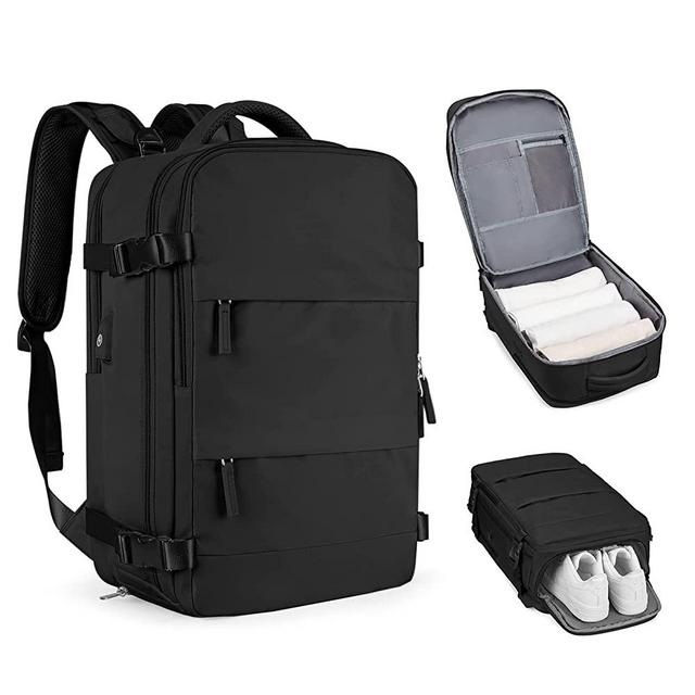 Travel Backpack For Women Men Airline Approved Carry On Backpack Flight Approved Waterproof Sports Luggage Backpack Casual Daypack Small Hiking Backpack Black Backpack