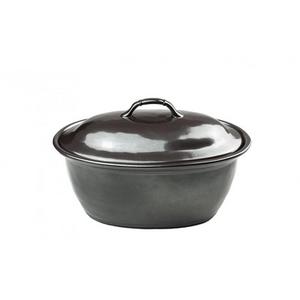 Pewter Stoneware 12" Covered Casserole