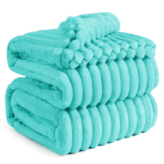 Bedsure GentleSoft Blue California King Size for Bed - Cozy Soft Blankets for Women, Cute Small Fleece Throws for Girls, Birthday Gifts for Women, Blue Fog, 102x96 Inches