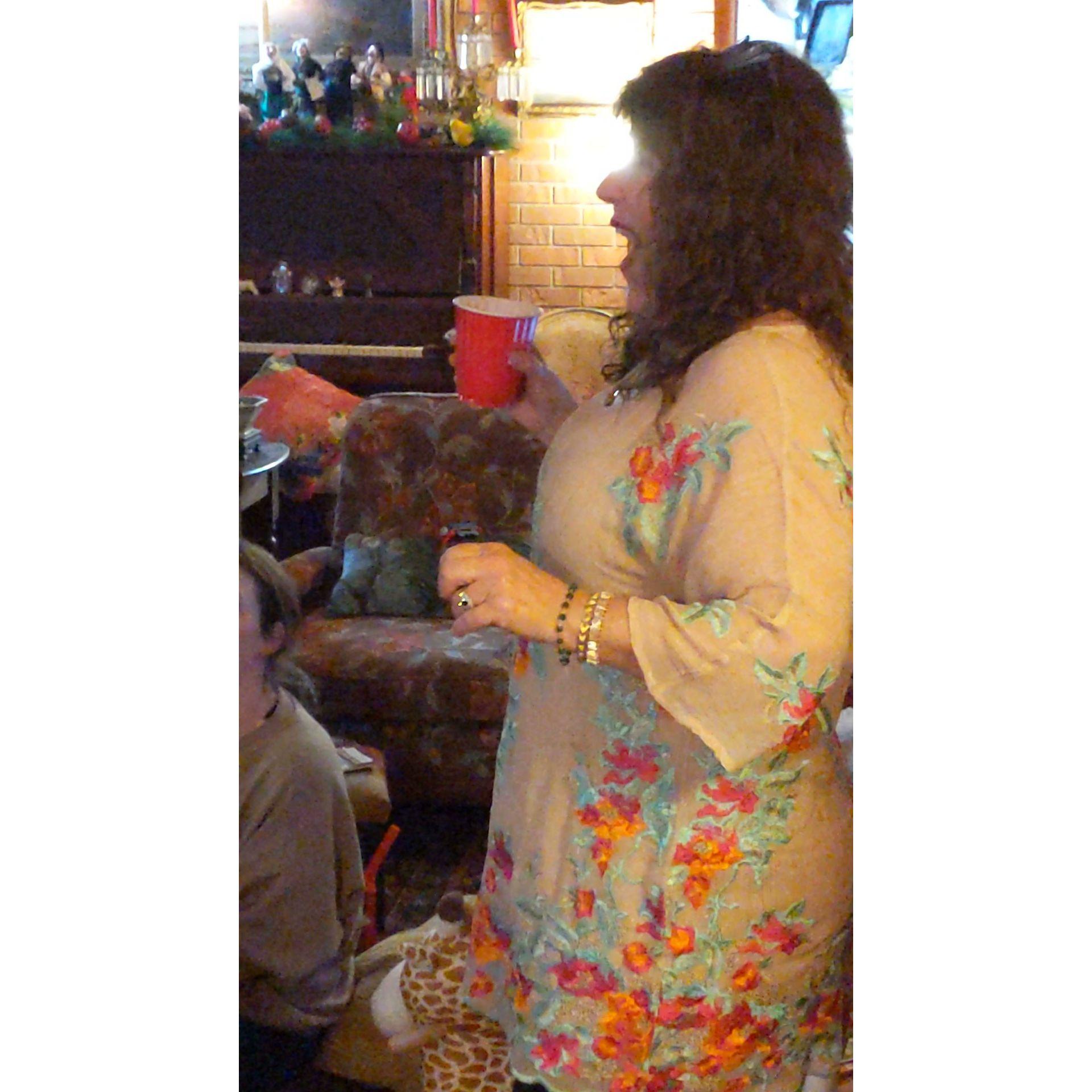 Diana's reaction when we announced that we were signing our marriage license!