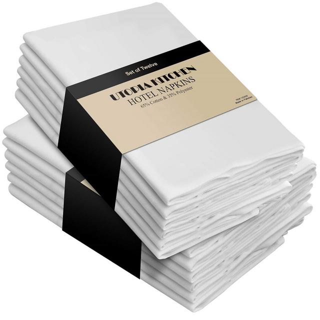 Utopia Kitchen Cloth Napkins (18 inches x 18 inches) - 12 Pack Soft and Comfortable Cotton Dinner Napkins