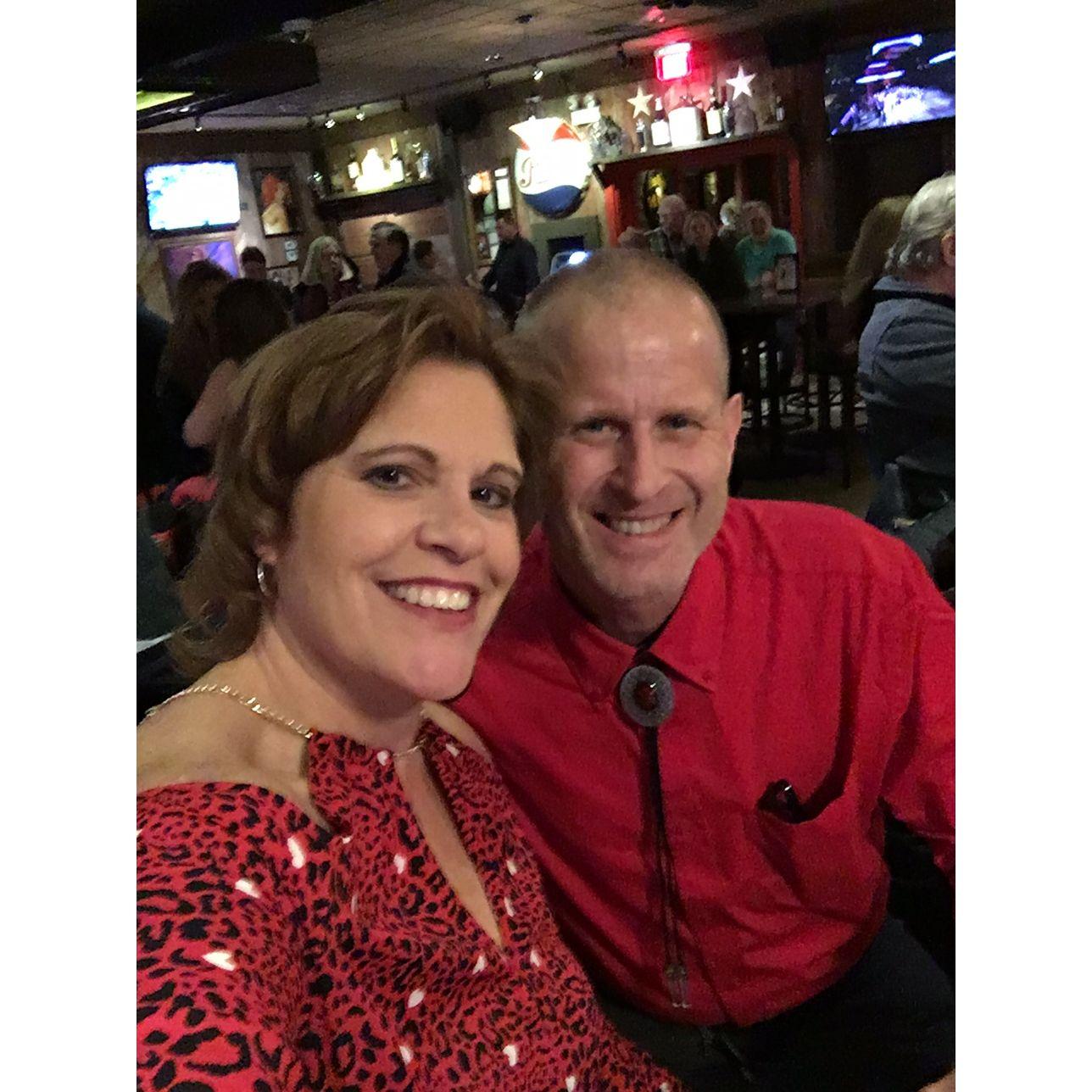 My first trek to McHenry, IL...Valentine's Day at the country bar. My guy dresses up nicely.