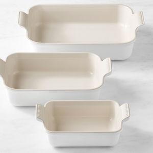 Le Creuset Heritage Open Rectangular Dishes, Set of 3 - Set of 3, Matte White