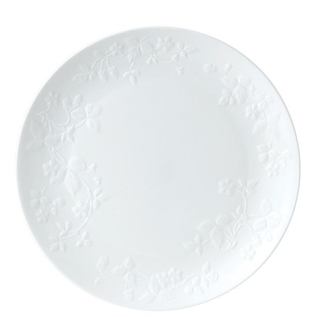 Wild Strawberry White Dinner Plate 10in
