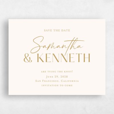 Beige Wedding Save the Date - Sidney Landscape