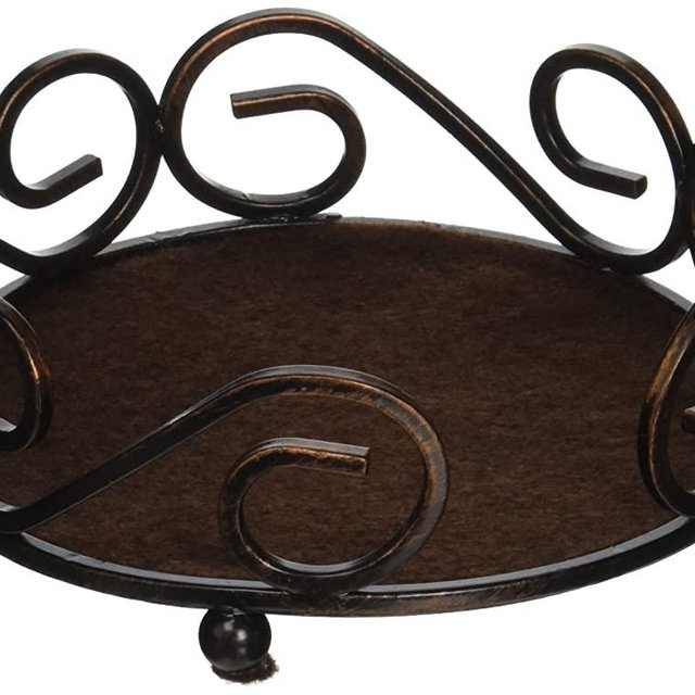 Thirstystone Round Scroll Coaster Holder Fits 4.25 Ceramic, Bronze