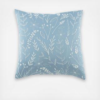 Tranquility Embroidered Leaf Decorative Pillow