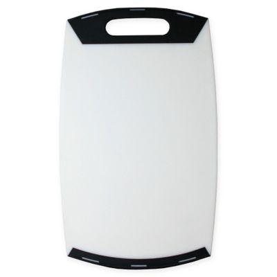 Craft Kitchen 16-Inch x 9.5-Inch Polypropylene 1-Handle Cutting Board in White/Grey