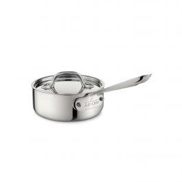 ALL-CLAD D3 Stainless 3-ply Bonded Cookware, Sauce Pan with lid, 1 quart