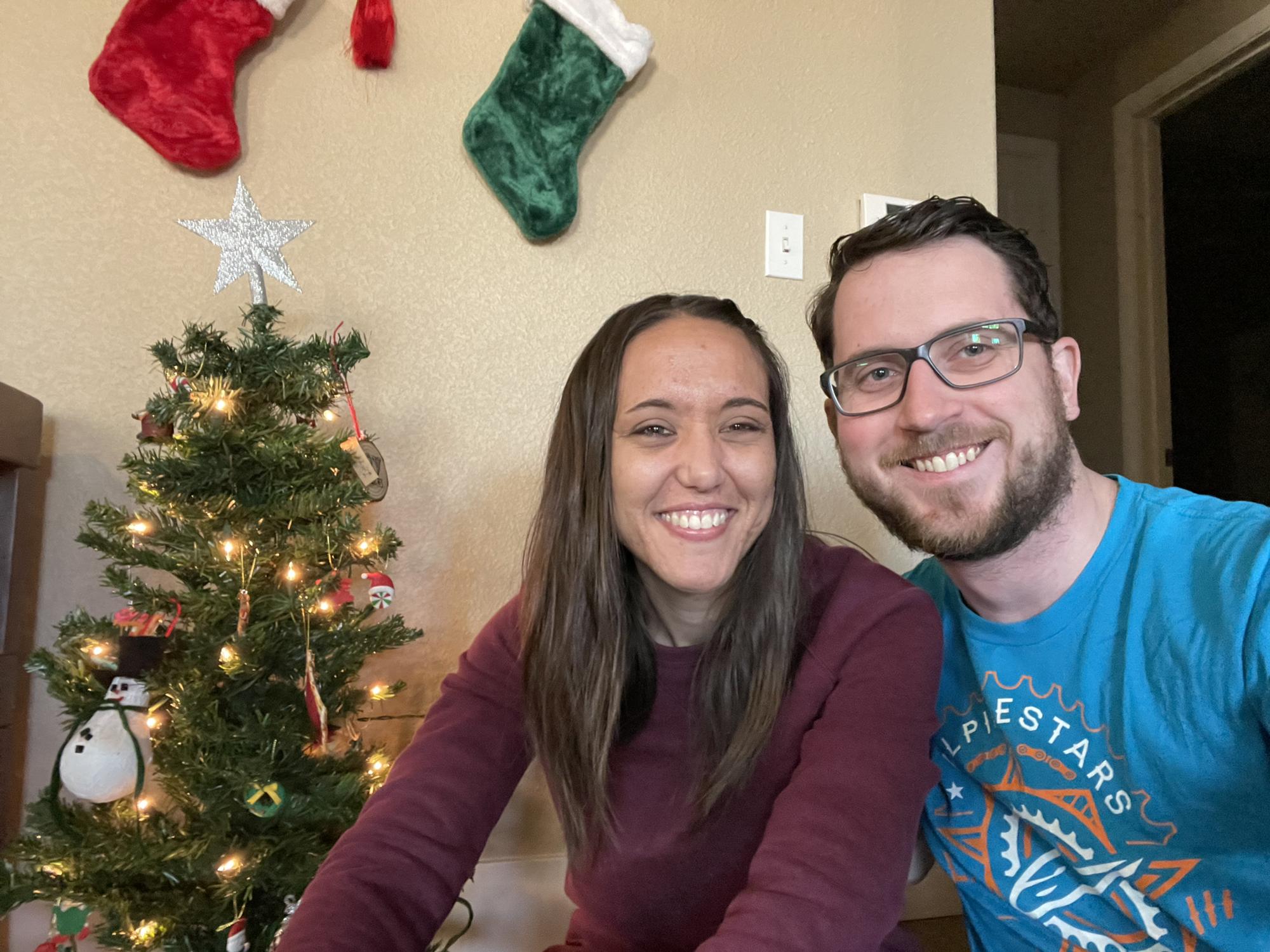 Putting up Christmas decorations at Taylor’s apartment.