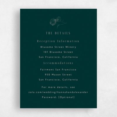 Dark Emerald, Green Wedding Enclosure - Lorelei