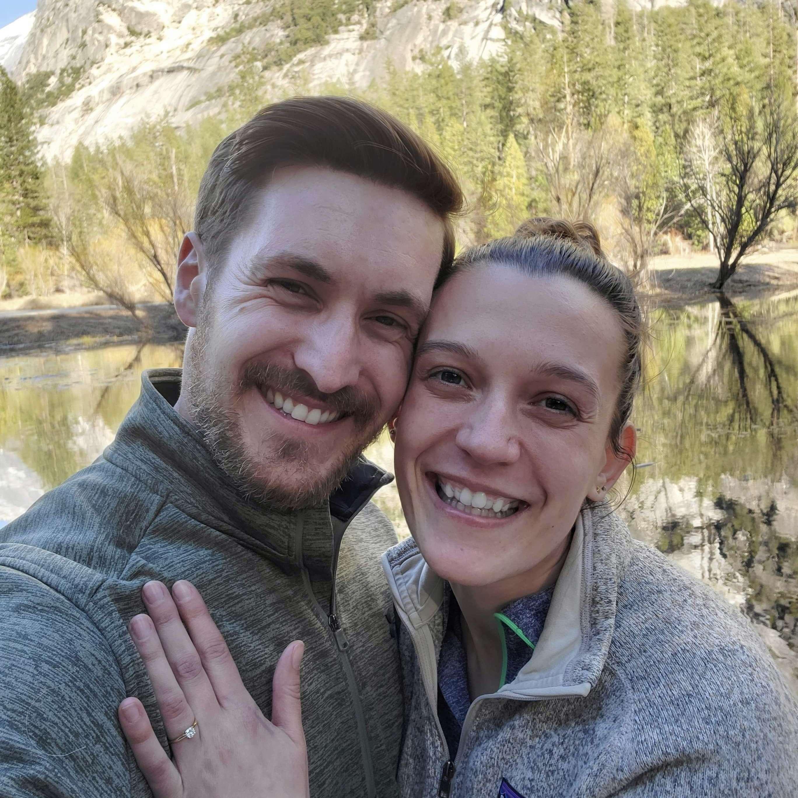 The photo we took right after becoming engaged! Greg proposed by Mirror Lake after a day well spent in the Yosemite Valley