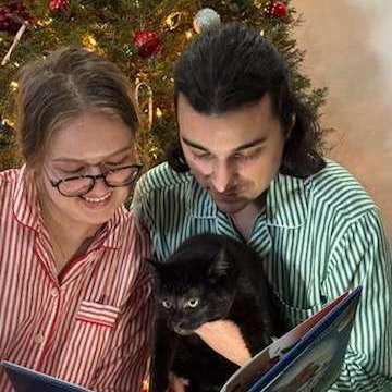 Our first Christmas living in Utah with our cat Astra