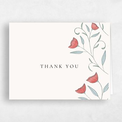 Red Floral Wedding Thank You - Sinfonia Landscape