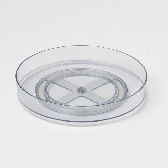 11" Low Plastic Lazy Susan Turn Table Clear - Brightroom™