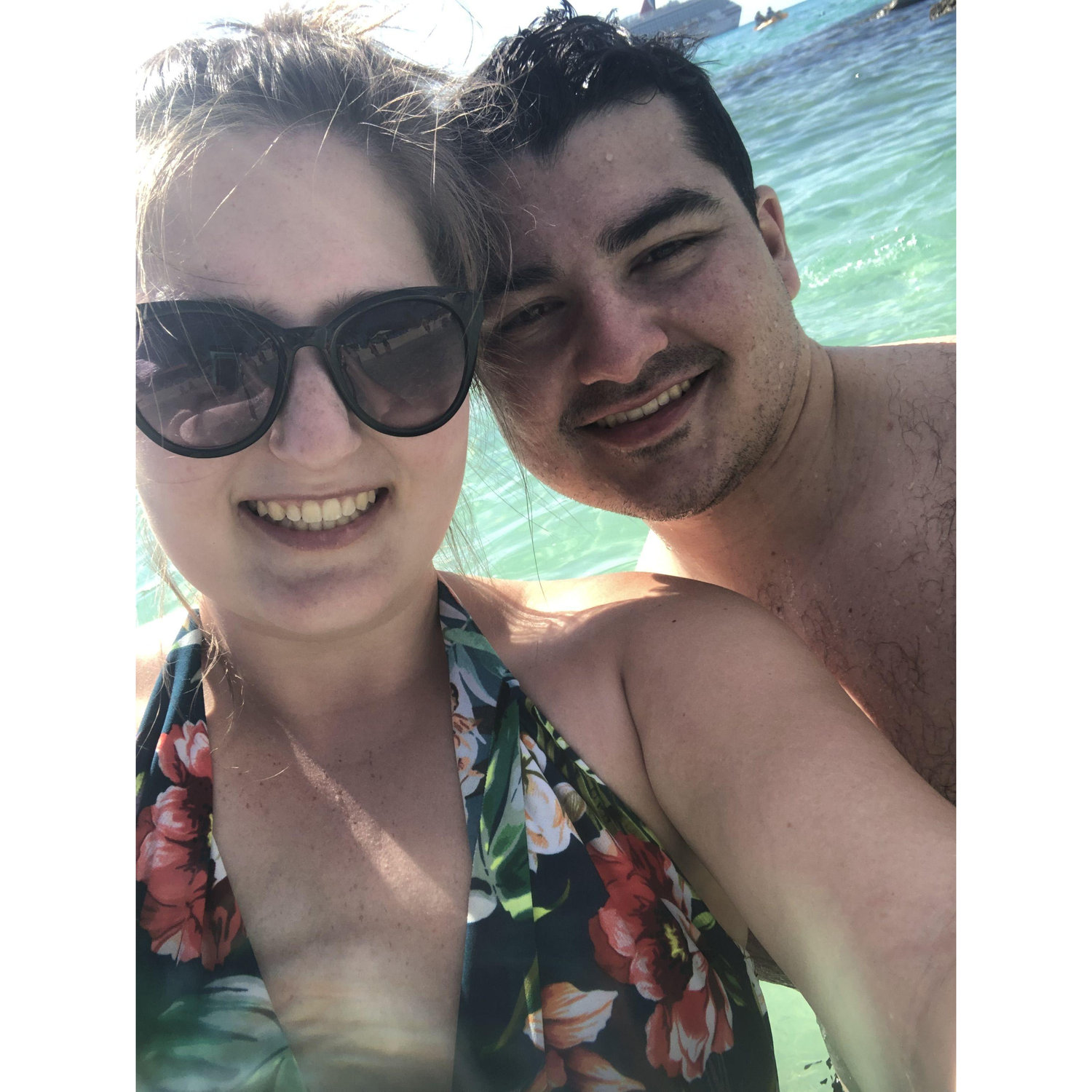 Hanging out in the ocean at Princess Cay