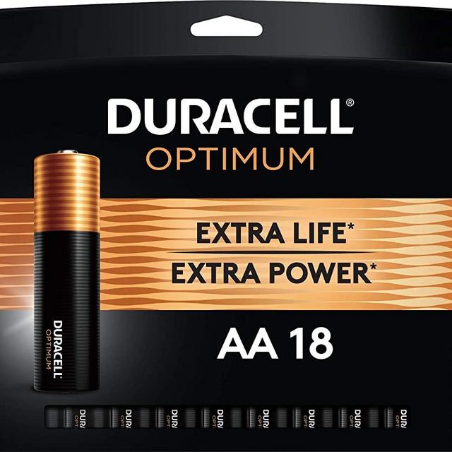 Duracell Optimum AA Batteries | 18 Count Pack | Lasting Power Double A Battery | Resealable Package for Storage | Alkaline AA Battery Ideal for Household and Office Devices