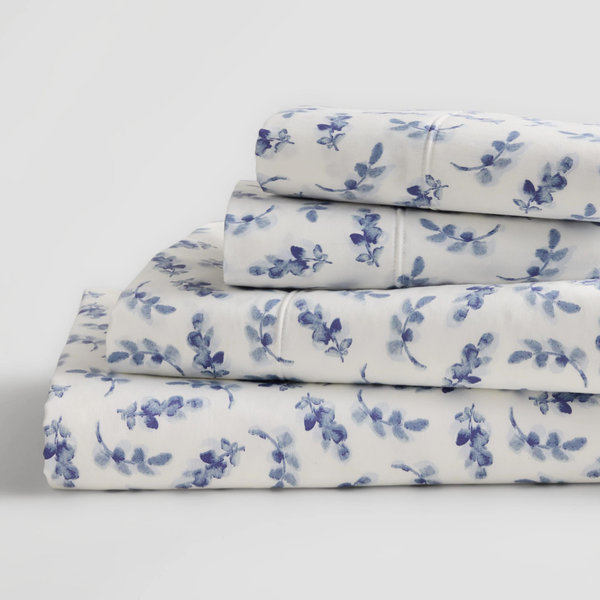 Sonoma Goods For Life® Ultimate HygroCotton® Sheet Set with Pillowcases - Blue Leaves, KING SET