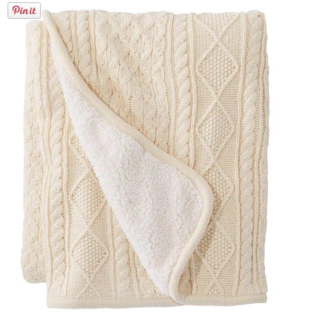 L. L. Bean Fisherman Cabled Fleece Throw