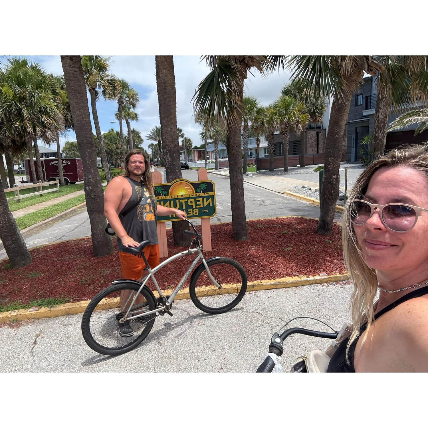 Neptune Beach bike ride as a newly-engaged couple <3