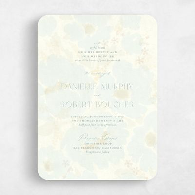 Blue Rounded Wedding Invitation - Elidure Portrait