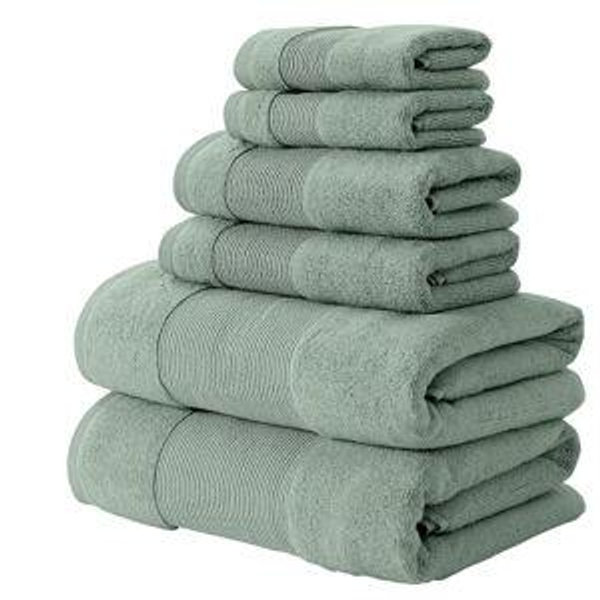 Modern Threads Air Cloud 6-Piece Towel Set - 100% Zero-Twist Cotton, 500 GSM, Quick Dry & Plush, Eucalyptus