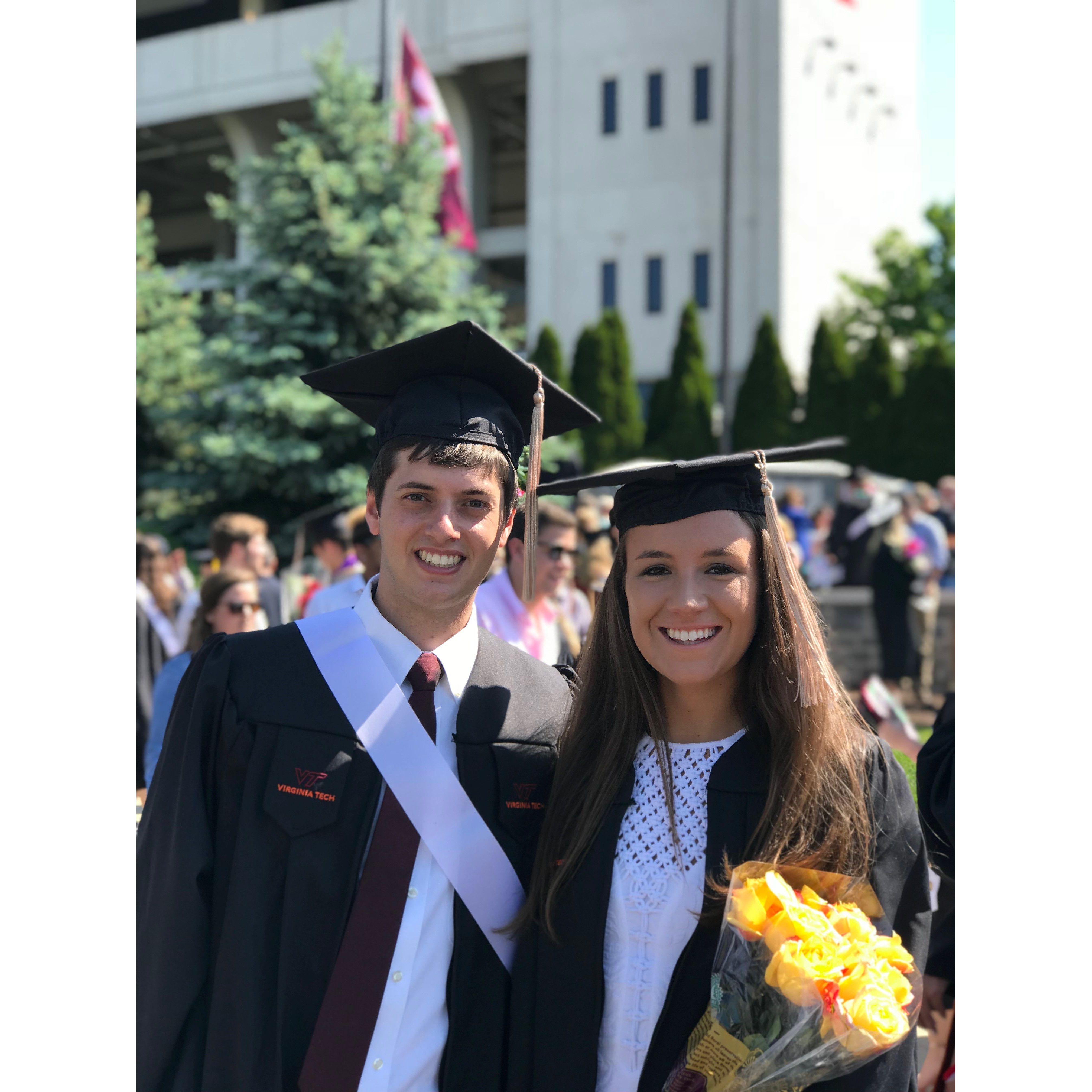 Graduation Day at Virginia Tech. We were both business majors and had many classes together during our 4 years at college.