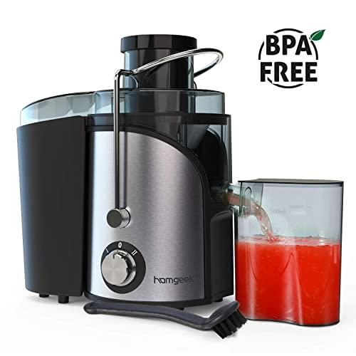 Juicer, Homgeek vegetable Juicer Machines, Dual Speed small Juicer 400W with Anti-drip Kit Design, Easy to Clean, Stainless Steel, BPA-FREE