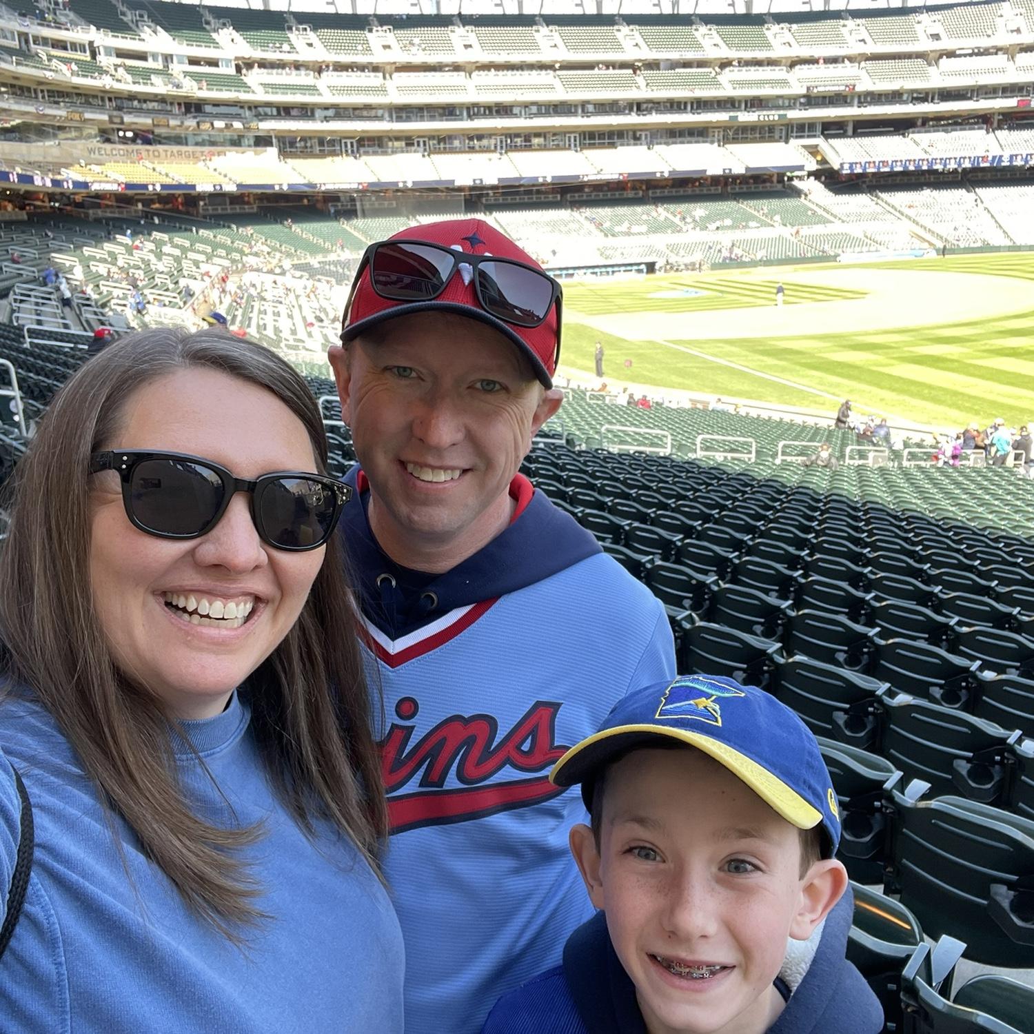 A family picture at the MN Twins game!