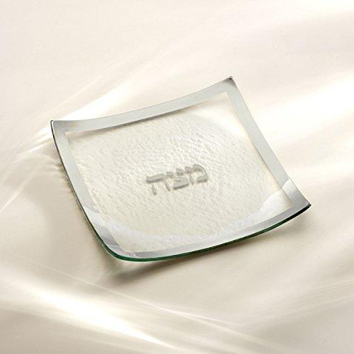 Judaica Matza Plate by Annieglass with Platinum Rim