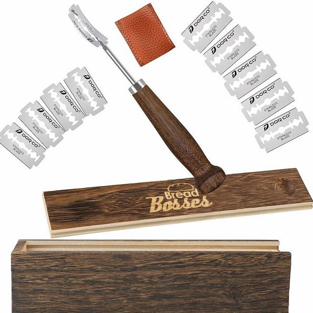 Bread Bosses Bread Bakers Lame Slashing Tool - Dough Making Slasher Tools Baking Sourdough Bread Starter Jar Scoring Knife Razor Cutter Slashing Tool Accessories for Cutting Supplies -Great As A Gift