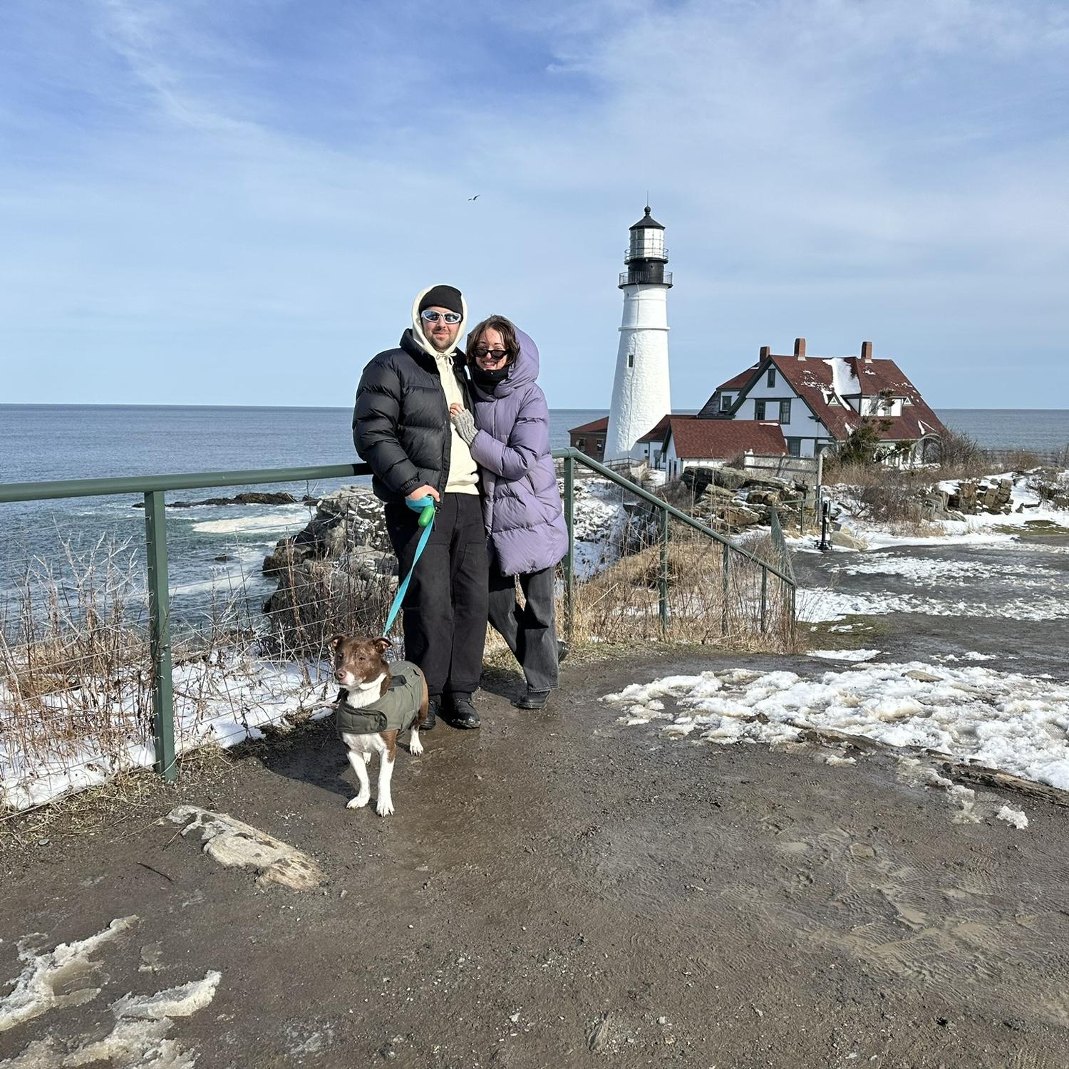 Out in the ice storm the day after we got engaged.