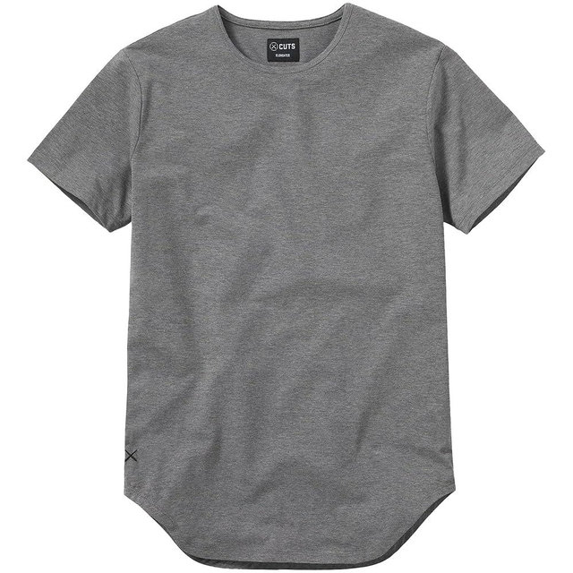 Cuts Clothing Men's Premium AO Crew Neck Casual Short Sleeve T-Shirt | Classic Elongated Hem | PYCA Pro Soft Fabric
