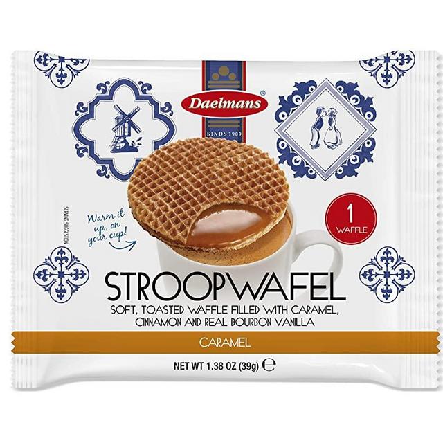 DAELMANS Stroopwafels, Dutch Waffles Soft Toasted, 24 Pack Caramel, Kosher Dairy, Authentic Made In Holland, 24 Stroopwafels Per Box, 1.38oz per serving