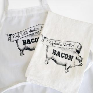 What's Shakin' Bacon Kitchen Towel & Apron Set