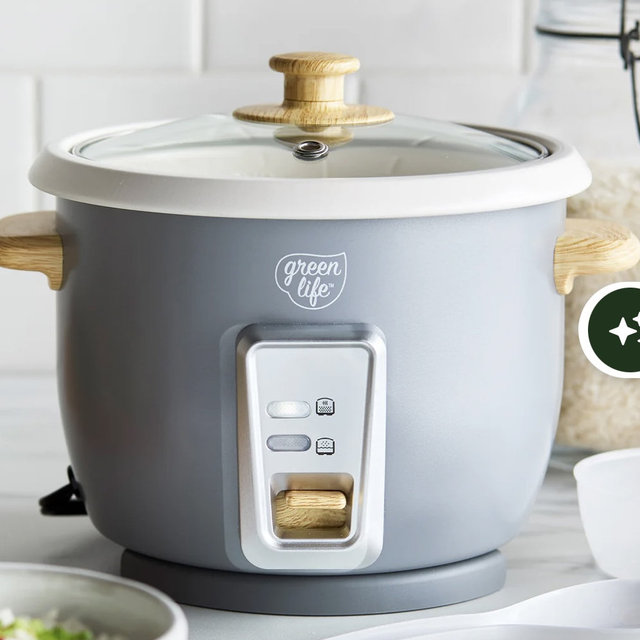 GreenLife 6-Cup Rice Cooker | Quartz Gray