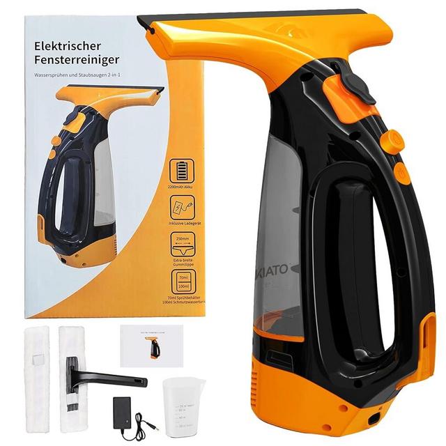 Window Vacuum, Window Vacuum Squeegee, 3 in 1 Cordless Window Vacuum Cleaner, Rechargeable Window Vac with 2 Water Tanks, Spray/Squeegee/Vacuum, Electric Squeegee for Windows, Tiles, Mirrors