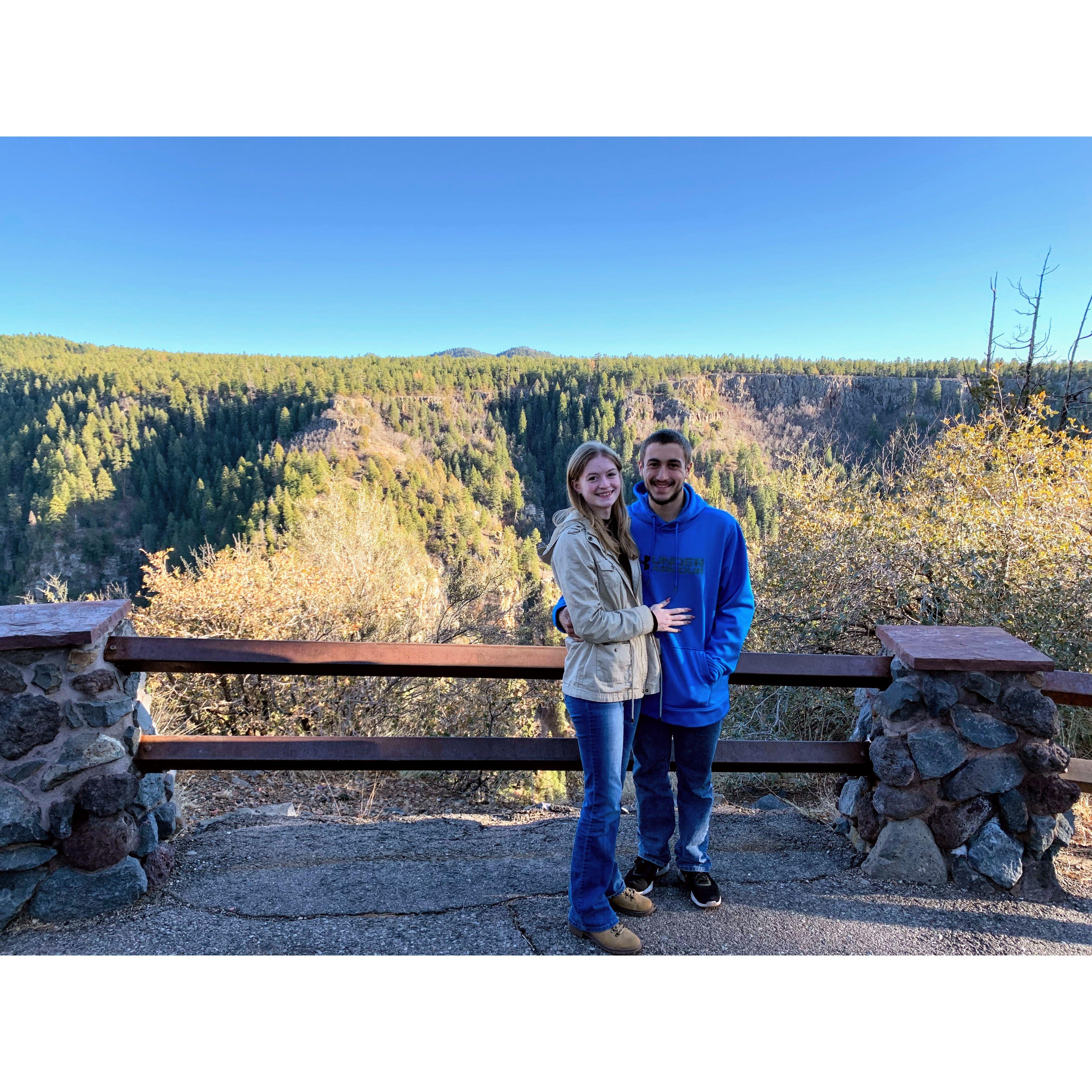 Alec proposed on a hike in Sedona, Arizona in December 2019.