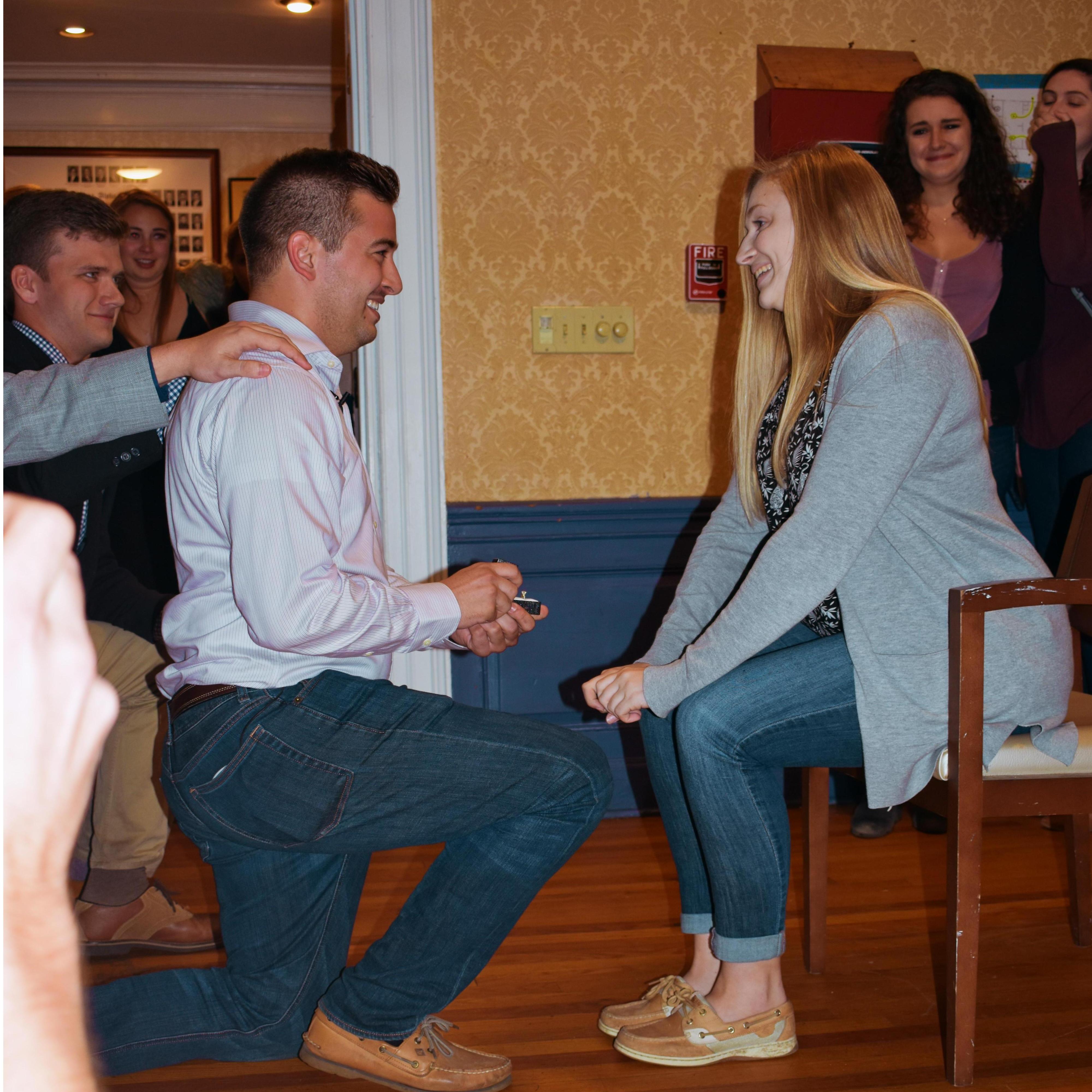 Right as Drew popped the question.