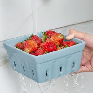 Ceramic Berry Bowls - Set of 2, Blue