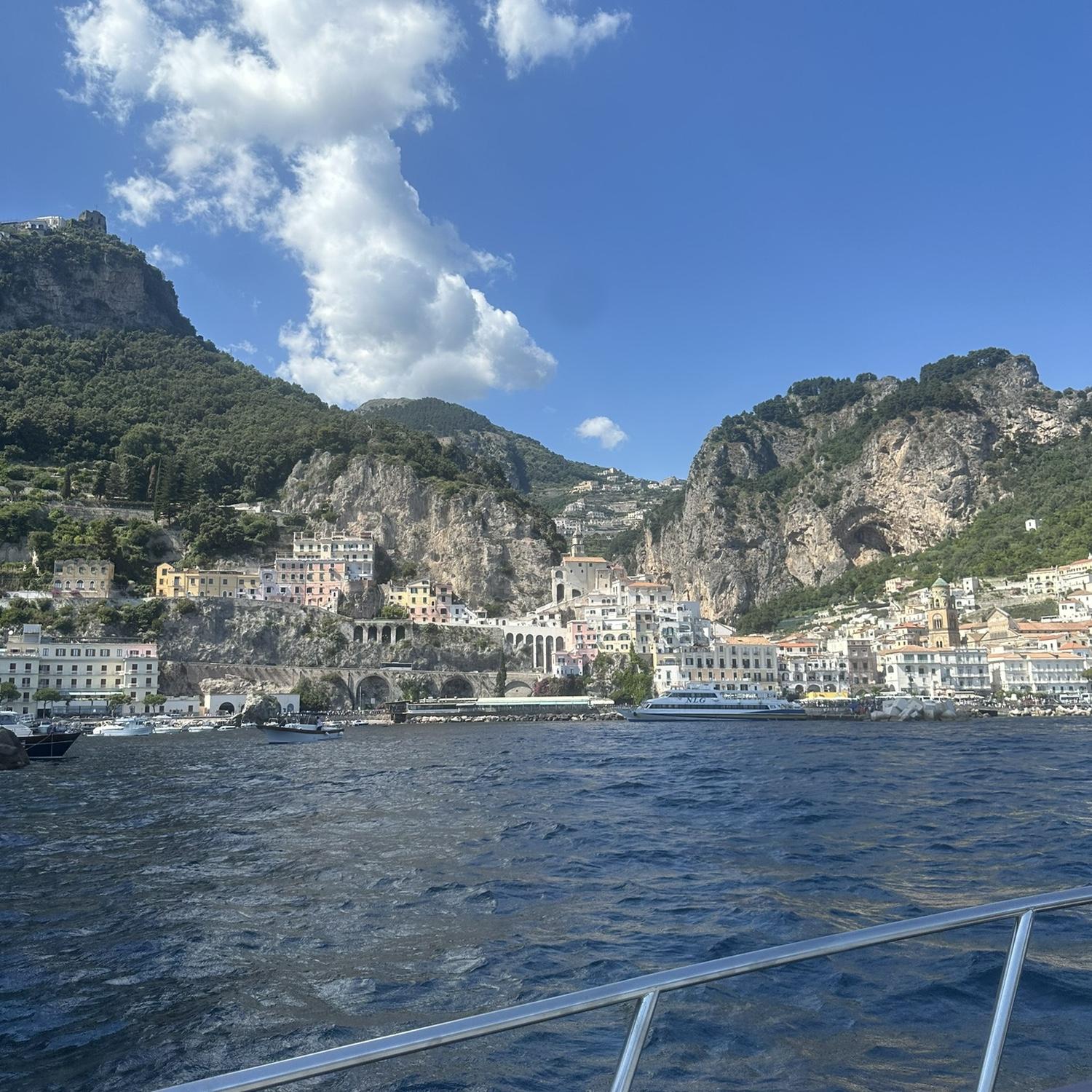 The view from the boat in Positano.