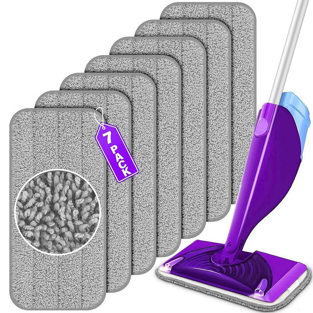 Reusable Mop Pads for Swiffer WetJet, Wet Pads Refills for Swiffer Wet Jet Spray Mop, Microfiber Mop Refill Pads Machine Washable Up to 100+ Wet Dry Cleaning for All Kinds of Floor Types, 7 Pack