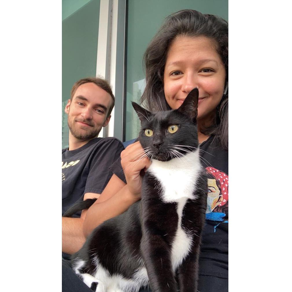 Hanging out with our cat, Pichu