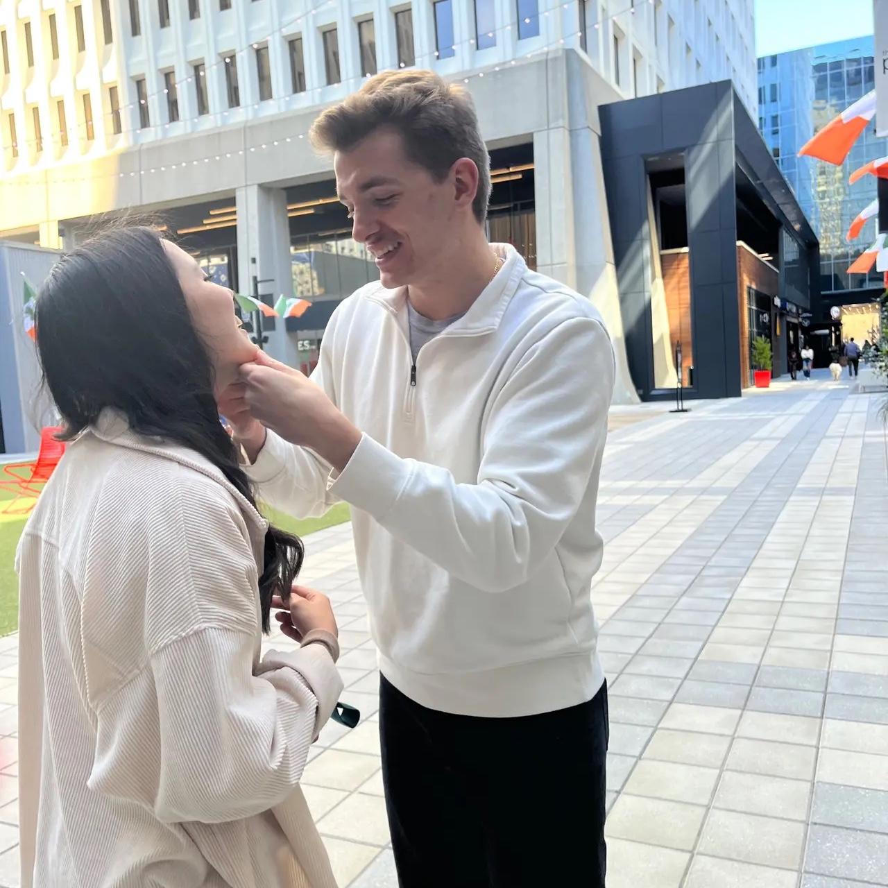 A few months into dating, Brennan met Jenny's freshman roomies/besties! He knows she's a messy eater and had to make sure she was photo ready.