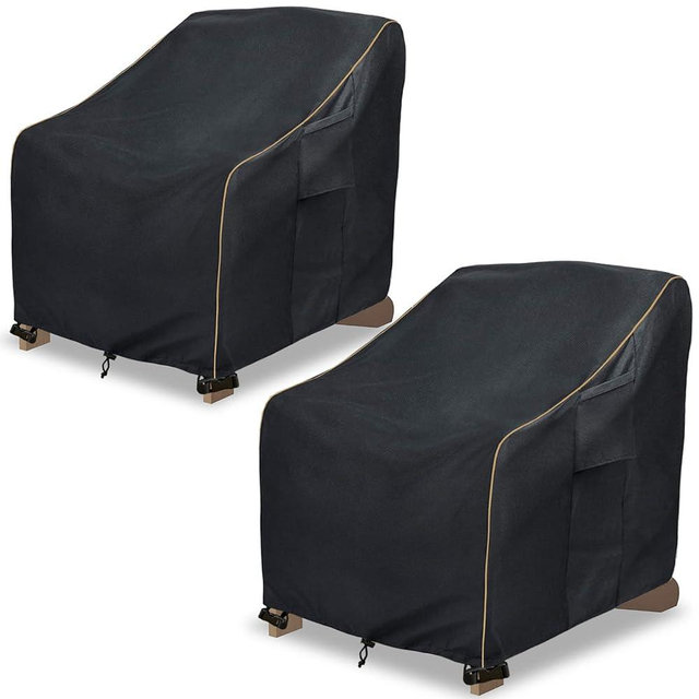 LSongSKY Patio Adirondack Chair Cover 2 Pack,Waterproof Heavy Duty Outdoor Chair Covers,Patio Adirondack Chair Cover for Outdoor Chair,(30W x 34 D x 36 H inches),Black