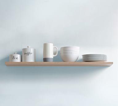 Decker Floating Wood Shelves, Light Oak, 8"L X 36"W X .5"H, Set of 2