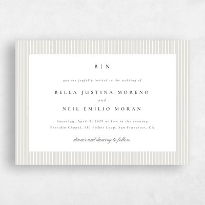 Sage Mist, Beige Wedding Invitation - Rodez Landscape